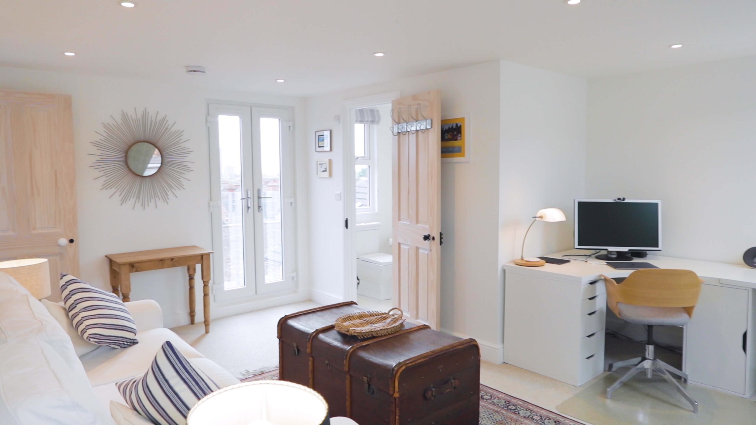 Study and living room in dormer