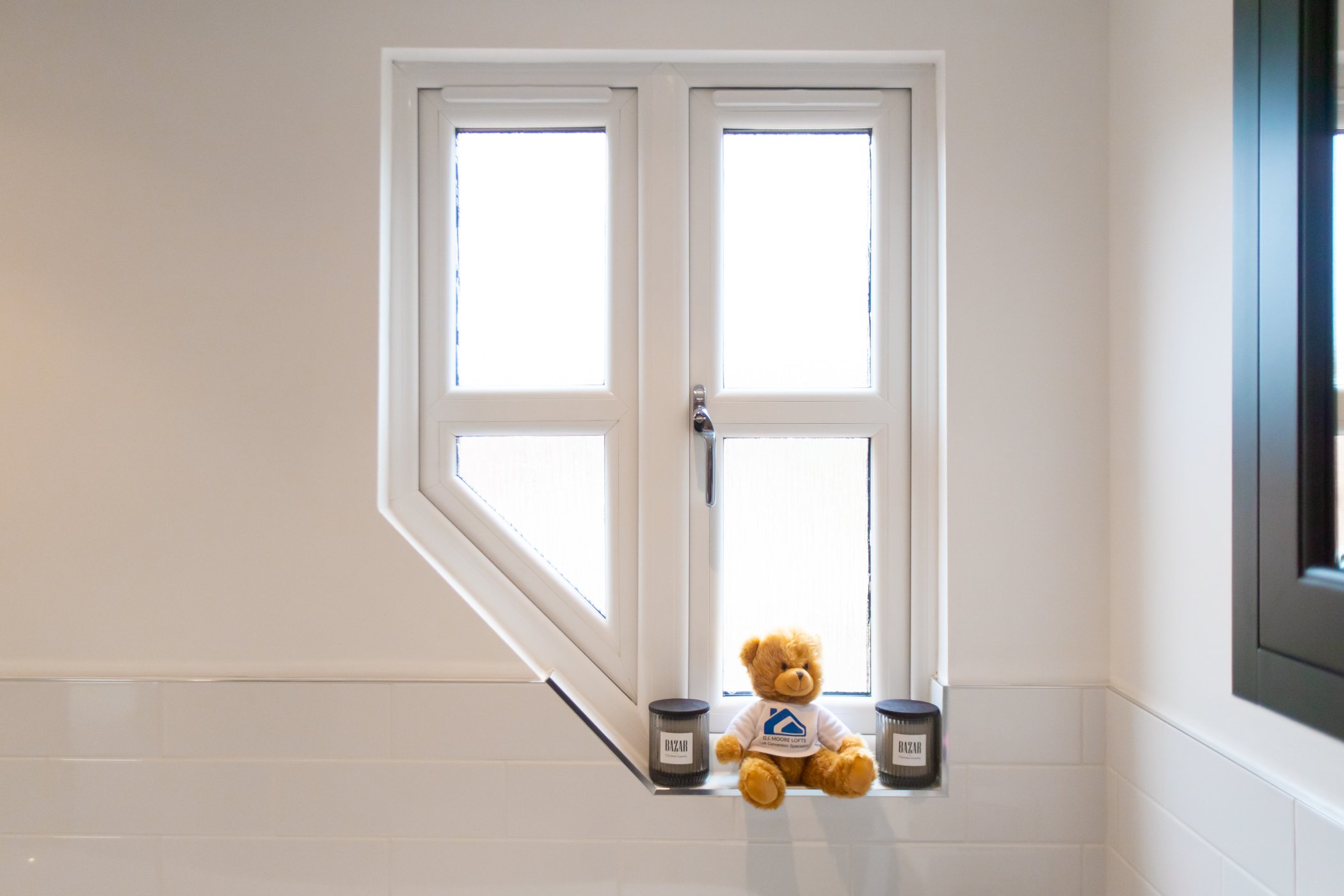 bathroom window with teddy